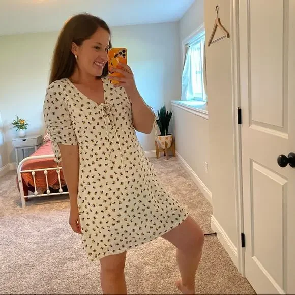 NWT ESSENTIEL ANTWERP White Ditsy Floral Sexy Mini Dress 38 M - Picture 6 of 16